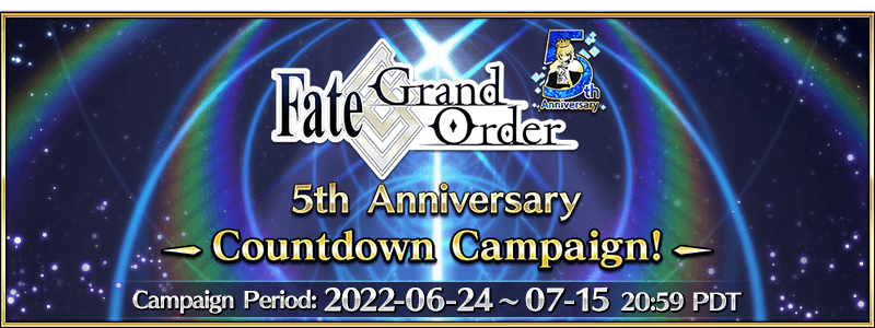 "Fate/Grand Order - 5th Anniversary" Countdown Campaign!