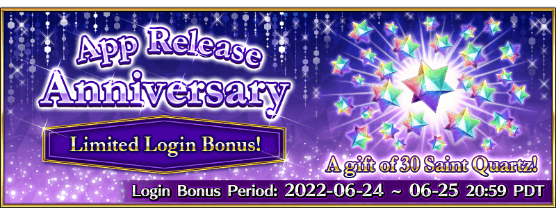 App Release Anniversary Limited Login Bonus!